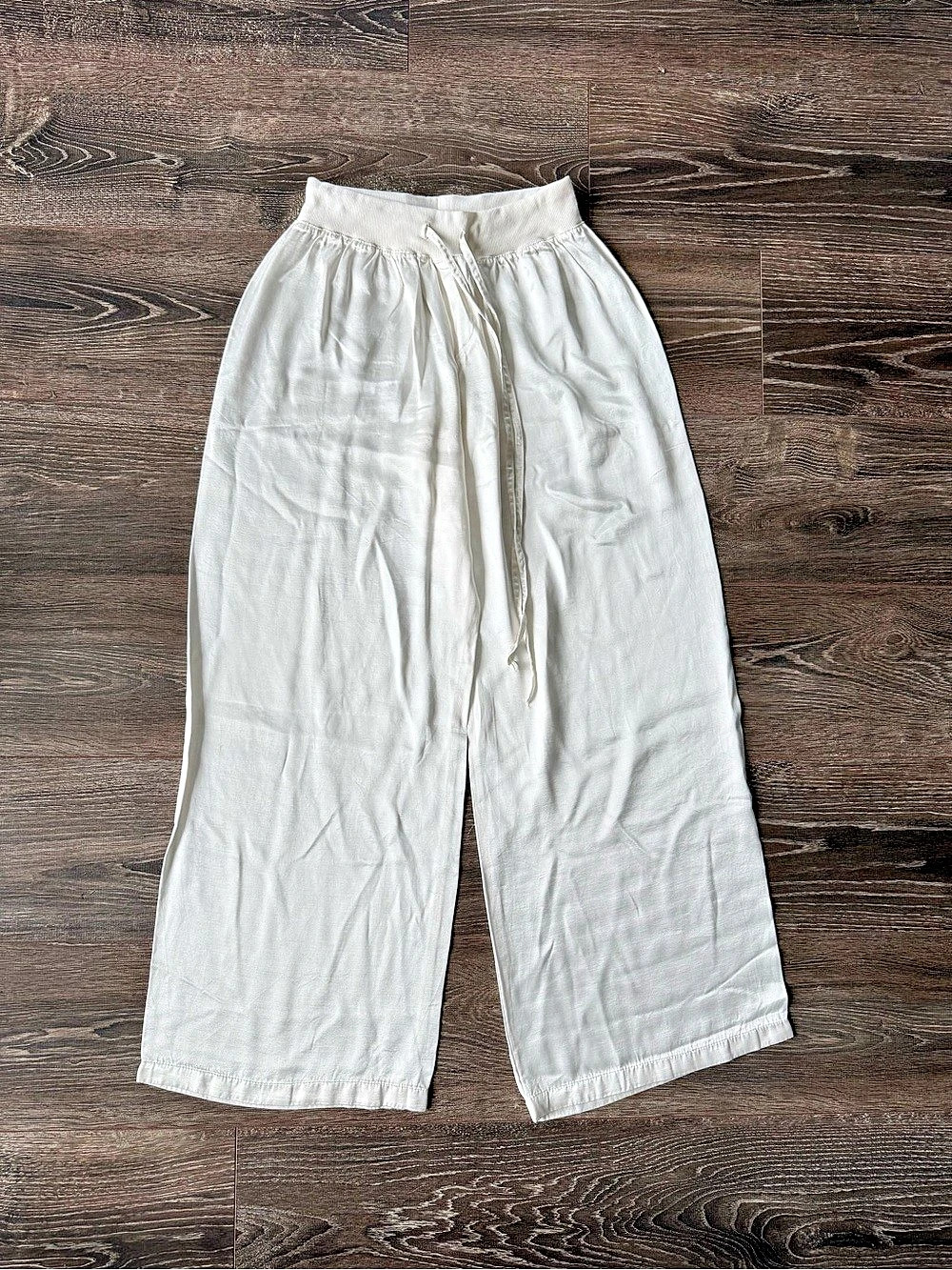 PJ Harlow Wide Leg Pants in White Size Small